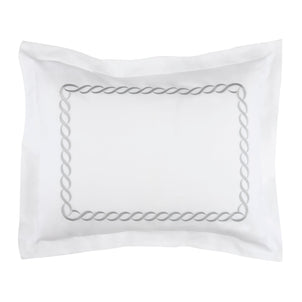 Catena Embroidered Percale Shams Silver|2 Standard Shams|Customizer