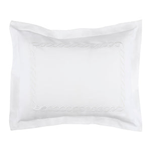 Catena Embroidered Percale Shams White|2 Standard Shams|Customizer