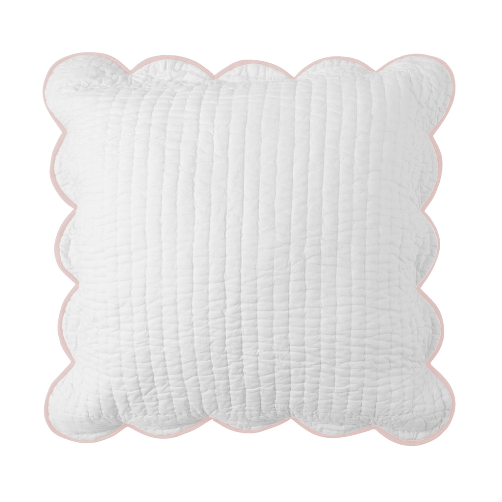 Chairish Quilted Shams White / Blush|1 Euro Sham