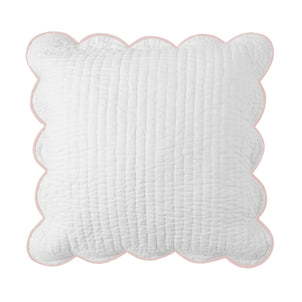 Chairish Quilted Shams White / Blush|1 Euro Sham