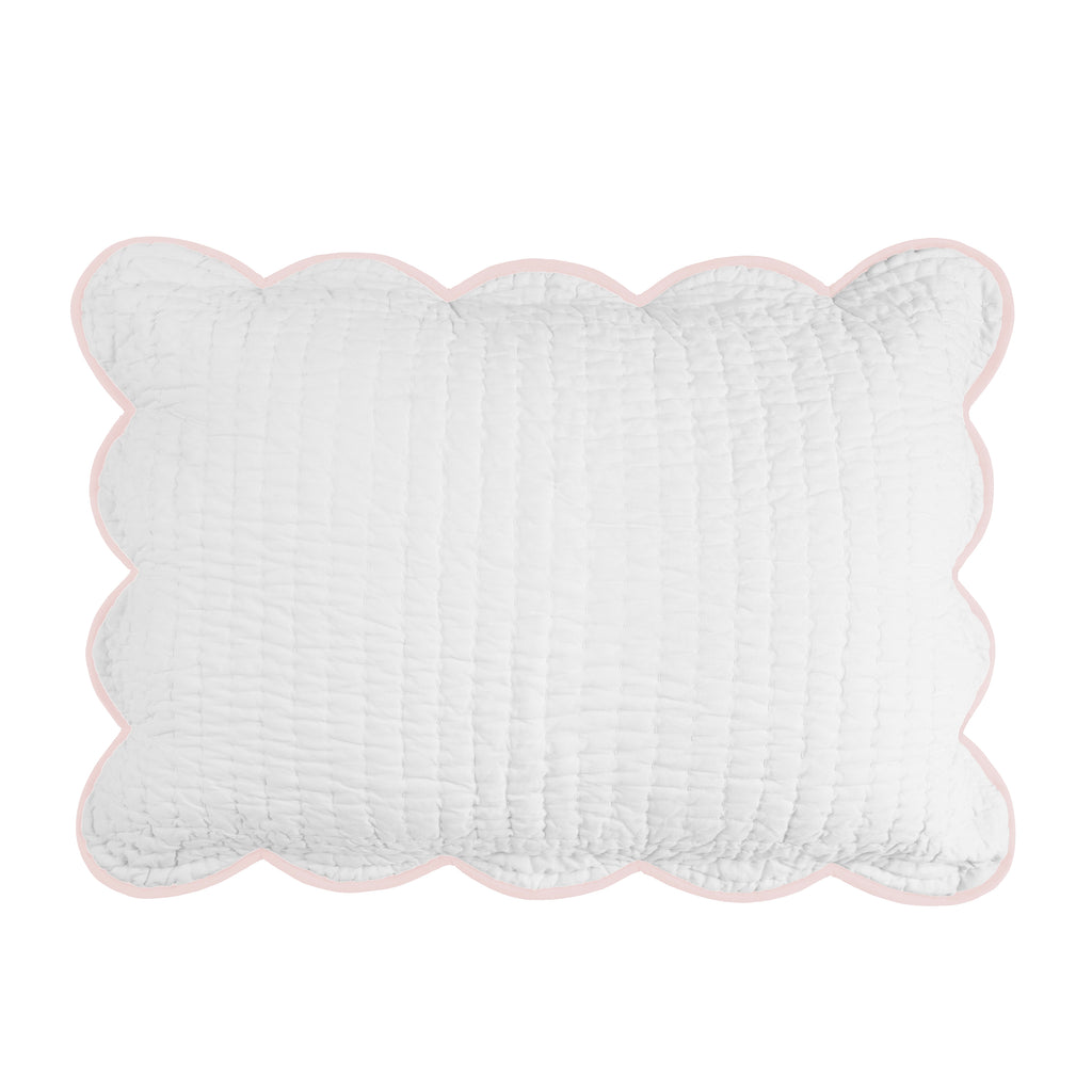 Chairish Quilted Shams White / Blush|1 King Sham