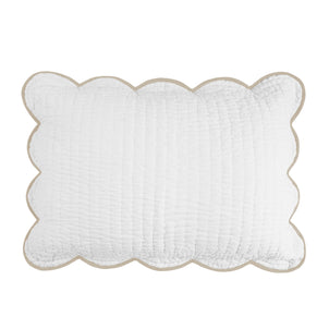 Chairish Quilted Shams White / Taupe|1 King Sham