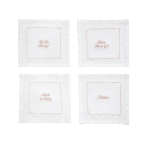 Cheeky Cocktail Napkin Set of 4 White/Linen (cheeky)