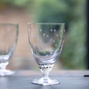 The Vintage List Bistro Glasses - Stars Design, Set of 6 Clear