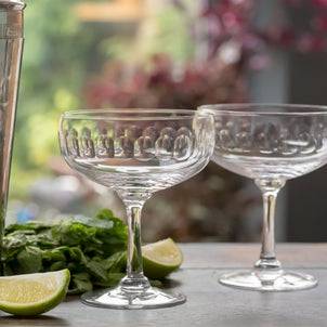 The Vintage List Cocktail Glasses - Lens Design, Set of 4 Clear