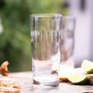 The Vintage List Highball Glasses - Lens Design, Set of 4 Clear