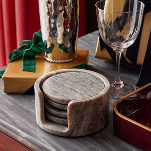 Duro Coasters, Set of 4 Beige Marble