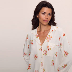 Eberjey Gisele Long PJ Set Floral Bloom / Vanilla Cream