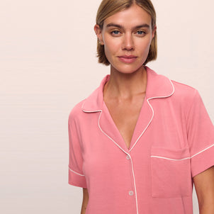 Eberjey Gisele Short PJ Set Sunkissed Coral / Ivory|customizer