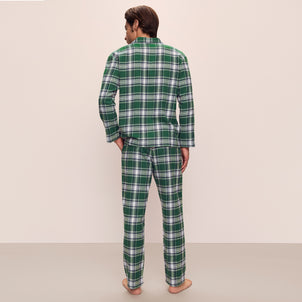 Eberjey Men’s Flannel Long PJ Set Forest Green