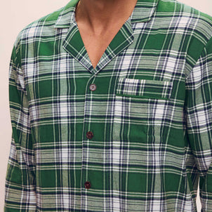 Eberjey Men’s Flannel Long PJ Set Forest Green|customizer
