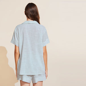 Eberjey Nautico Shortie Short PJ Set Forest Green