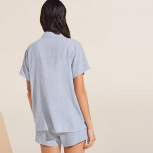 Eberjey Nautico Shortie Short PJ Set Wedgewood Blue