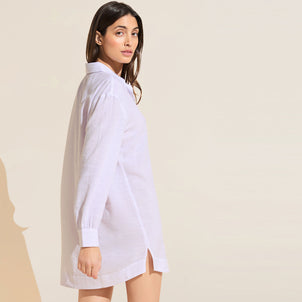 Eberjey Nautico Sleepshirt Ivory/Lavender