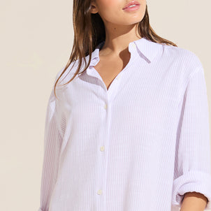 Eberjey Nautico Sleepshirt Ivory/Lavender|customizer
