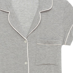 Eberjey Gisele Short PJ Set Heather Grey / Sorbet Pink|customizer