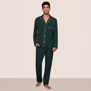 Eberjey William Long PJ Set Pine / Ivory