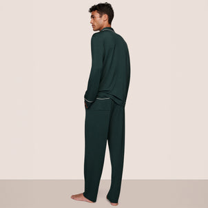 Eberjey William Long PJ Set Pine / Ivory