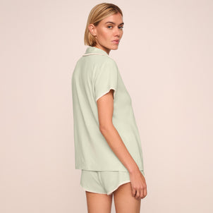 Eberjey Frida Shortie Short PJ Set Mint Cream/Ivory