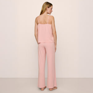 Eberjey Gisele Cami and Pant PJ Set Silver Pink/Ivory