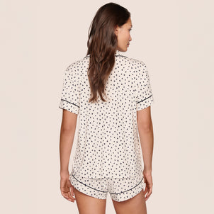 Eberjey Gisele Short PJ Set Heart to Heart Black/Black