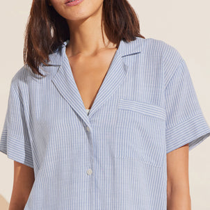 Eberjey Nautico Shortie Short PJ Set Wedgewood Blue|Customizer