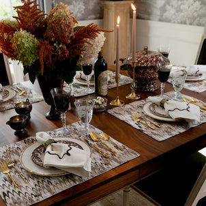 Ripple / Fluted Marble Reversible Placemats, Set of 4 Neutral/Brown