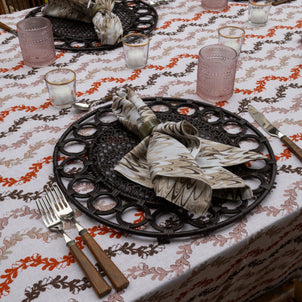 Fluted Marble Printed Napkins, Set of 4 Neutral/Brown
