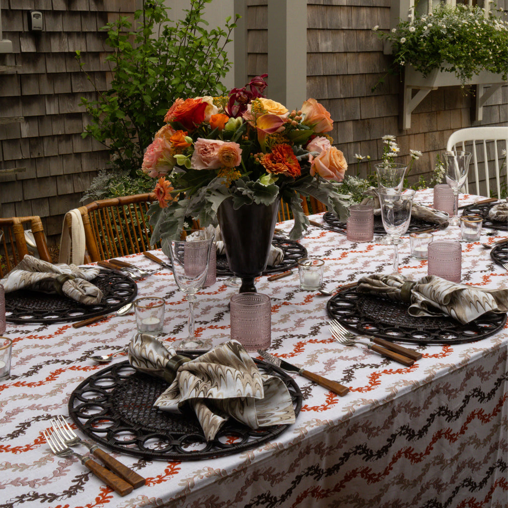 Fluted Marble Printed Napkins, Set of 4 Neutral/Brown