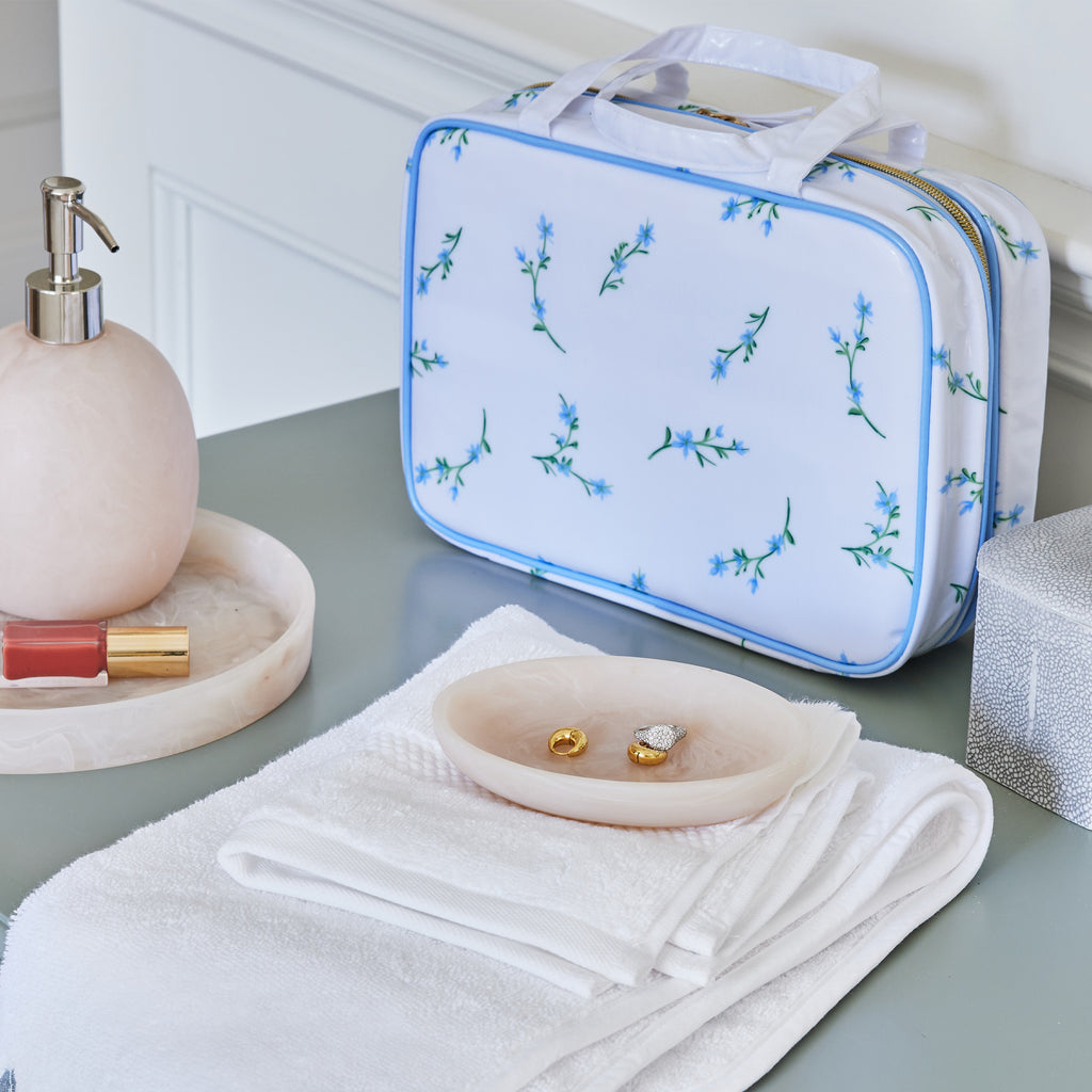 Floral Cosmetic Case Cornflower Blue