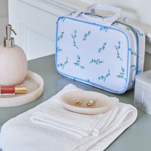 Floral Cosmetic Case Cornflower Blue