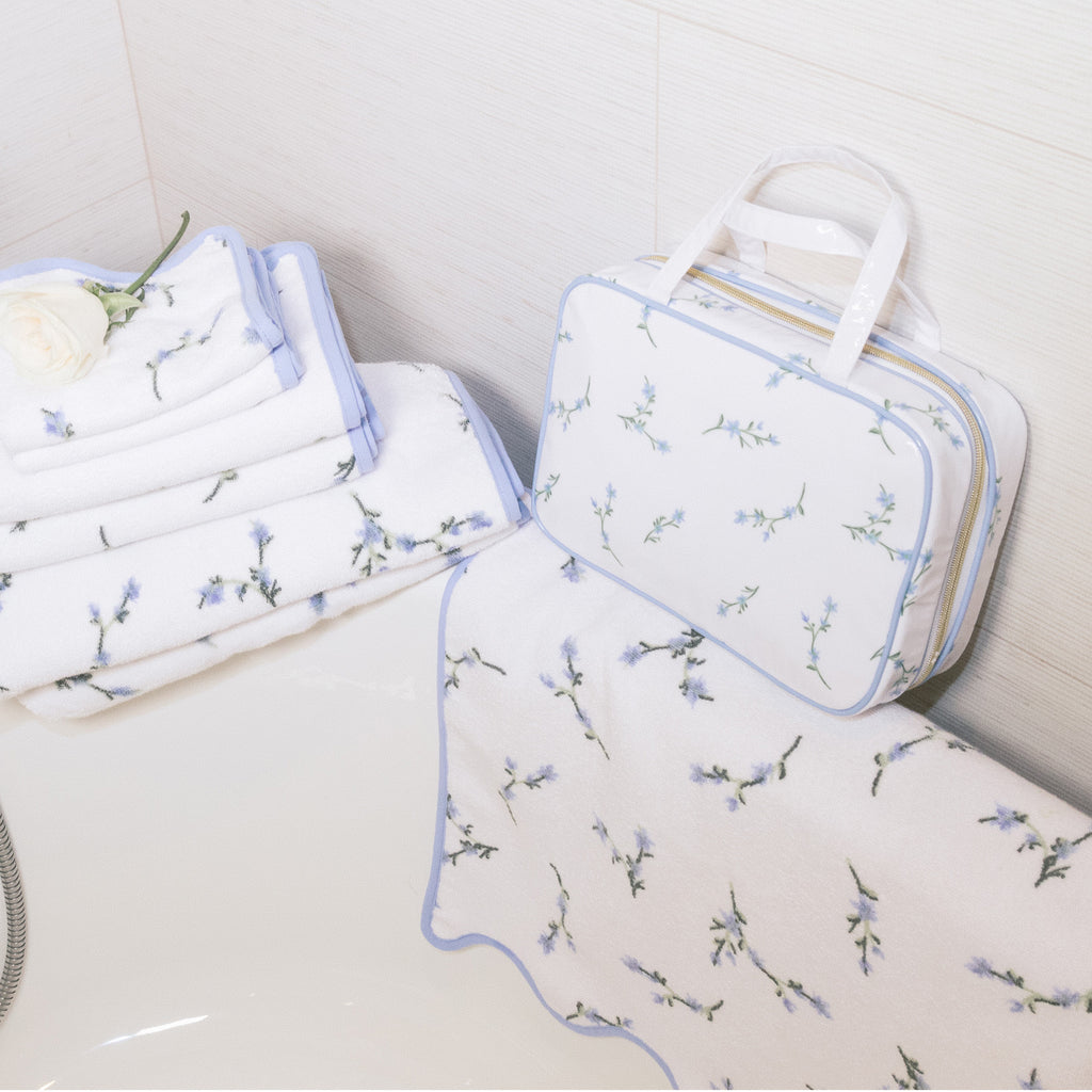 Floral Cosmetic Case Cornflower Blue