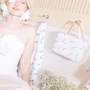 Floral Cosmetic Case Cornflower Blue