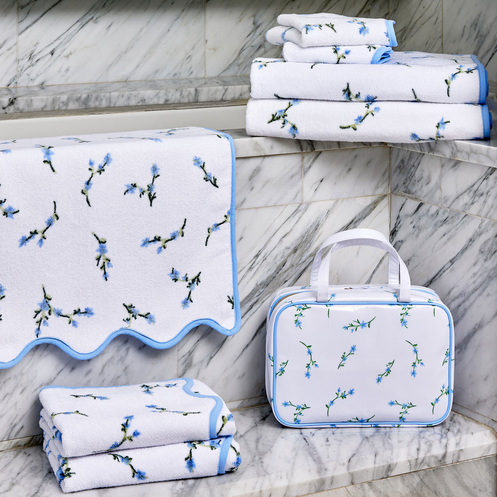 Floral Cosmetic Case Cornflower Blue