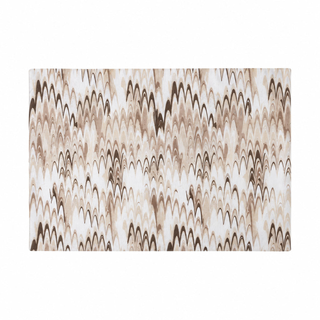 Ripple / Fluted Marble Reversible Placemats, Set of 4 Neutral/Brown