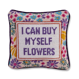 Furbish Studio I Can Buy Myself Flowers Needlepoint Pillow Multi (Furbish)