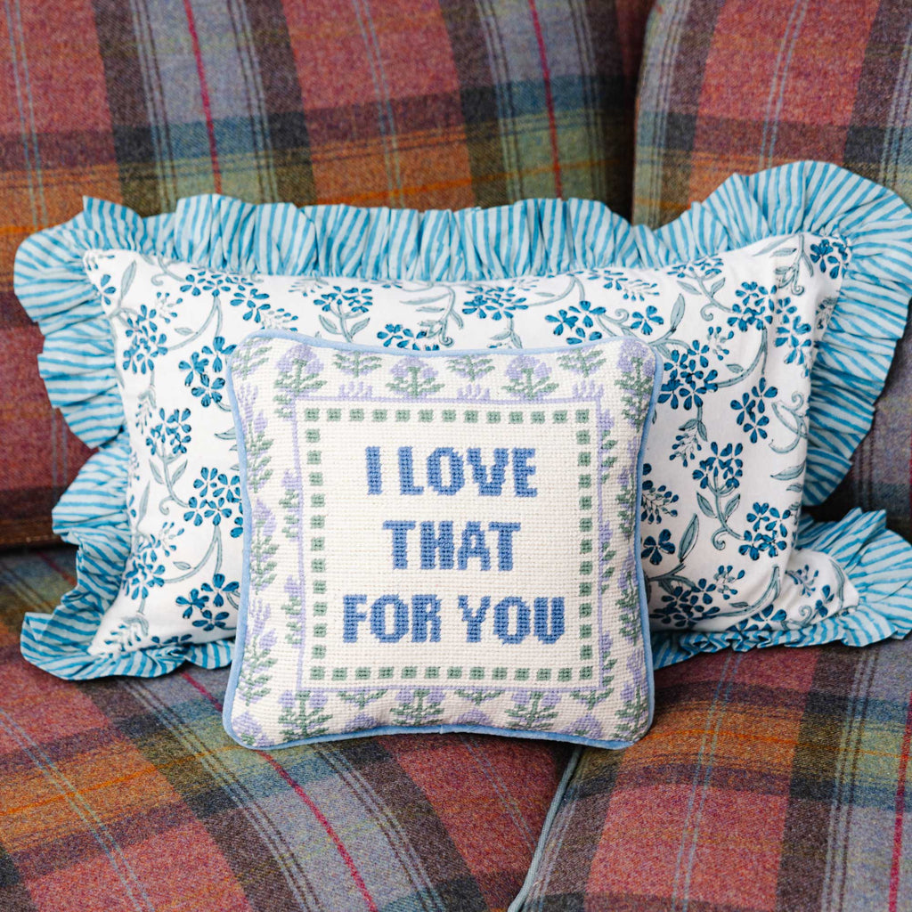  FURBISH Handmade Needlepoint Decorative Throw Pillow