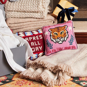 Furbish Studio Apres Ski Needlepoint Pillow Furbish Studio Apres Ski Needlepoint Pillow