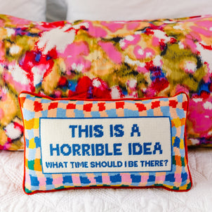 Furbish Studio Horrible Idea Needlepoint Pillow Multi (Furbish)