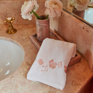 Georgia Floral Towels White/Coral