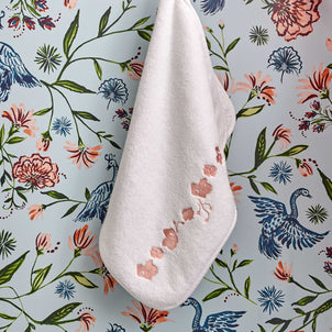 Georgia Floral Towels White/Coral