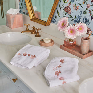Georgia Floral Towels White/Coral
