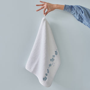 Georgia Floral Towels White/Sky