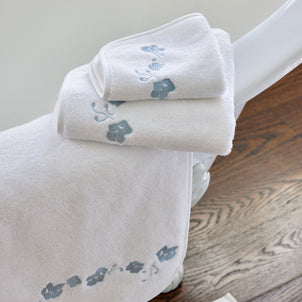 Georgia Floral Towels White/Sky