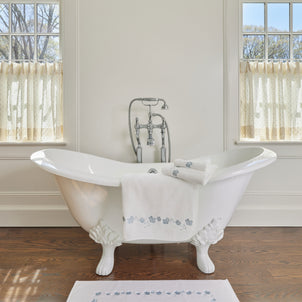 Georgia Floral Towels White/Sky