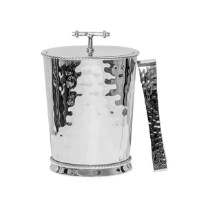 Juliska Graham Ice Bucket with Lid and Tongs Metal