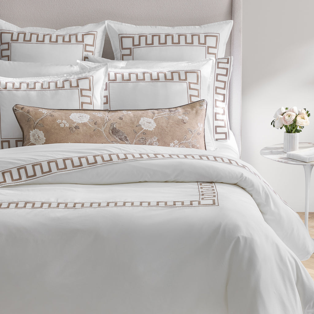 Greek Key Flat Sheet Taupe