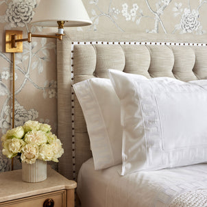 Greek Key Flat Sheet White