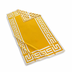 Greek Key Reversible Beach Towels White/Yellow