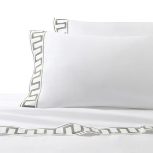 Greek Key Pillowcase Set of 2 Sage|Customizer
